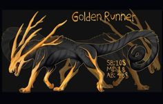 the golden runner is an animal with horns on it's back legs and feet