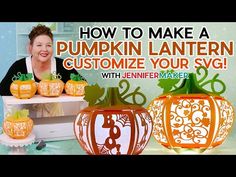 an advertisement for pumpkin lanterns with the words how to make a pumpkin lantern customize your svg