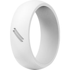 a white wedding ring with two lines on it