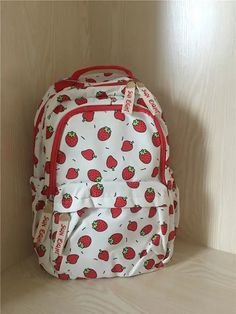 43137442218031 Strawberry Gender, Backpack Preppy, Casual Kawaii, Preppy Backpack, Kawaii Strawberry, Stylish School Bags, Cute Backpack, Fashion School, Cute Strawberry