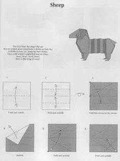 the instructions for how to make an origami dog step - by - step