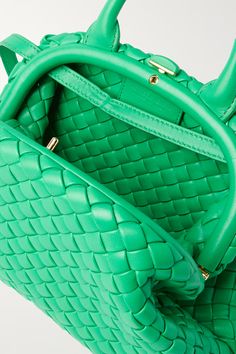 Green The Handle mini intrecciato leather tote | BOTTEGA VENETA | NET-A-PORTER Bottega Veneta Bag Tote, Bottega Veneta Bag, New Bottega, Pad Bag, Bottega Veneta Intrecciato, Frame Bag, Mini Crossbody, Green Bag, Green Leather