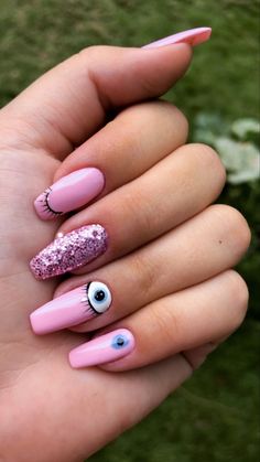 Evil Eye Nails, Minimal Nails Art, Eye Nail Art, Finger Nail Art, Edgy Nails, Cute Gel Nails, Pretty Nail Art