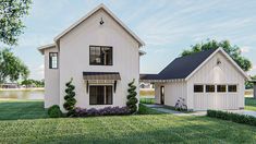 a rendering of a two story house with an attached garage