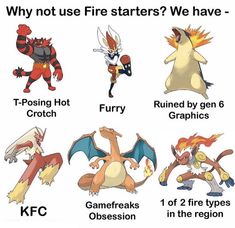 the different types of pokemon characters