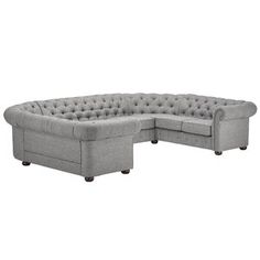 Kelly Clarkson Home Austin Chesterfield 91.34" Round Arm Sofa & Reviews | Wayfair Linen Sectional, Kelly Clarkson Home, Best Sectionals, Velvet Couch, Rolled Arm Sofa, Sectional Sofa Couch, Sleeping In Bed, Upholstered Sectional