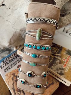 beautiful link bracelet two different style handmade by David L Morgan Western Jewelry Display Ideas, Simple Beaded Necklaces, Western Bracelets, Country Jewelry, Western Accessories, Turquoise Jewelry Native American