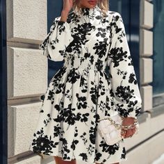 Brand New And Never Worn Black Floral Dress, Floral Dress Black, Black Floral, Floral Dress, Black Gray, Two Tone, Colorful Dresses, Black And Grey, Long Sleeve Dress