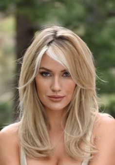 Medium Length Blonde Hairstyles With Bangs, Side Fringe Medium Hair, Long Blonde Hair With Side Bangs, Long Layered Haircuts With Face Framing Medium Length, Long Hair With Bangs 50 Year Old Women, Angled Bangstyle Hair Medium, Long Hair After 50, Medium Length Haircut With Layers Side Bangs, Bangs Over 50 Long Hair