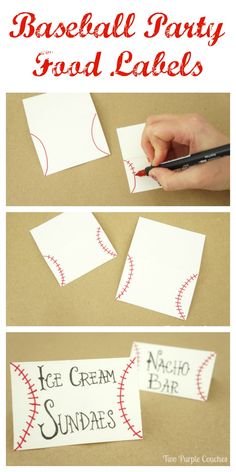 how to make baseball party good labels