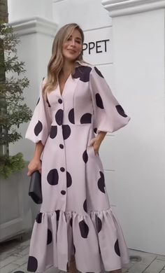 Floral Print Long Maxi Dress As Beach Cover-up, Casual Floral Print Midi Dress Beach Cover-up, Chic Floral Print Dress For Beach Cover-up, Polka Dot Dress Outfit, Casual Gowns, Elegant V-neck Maxi Dress With Abstract Print, Beautiful Casual Dresses, Casual Leopard Print V-neck Maxi Dress, White Polka Dot Dress