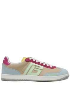 multicolour leather/suede panelled design logo patch to the side logo-embossed tongue round toe front lace-up fastening branded leather insole contrasting branded heel counter flat rubber sole Sporty Multicolor High-top Sneakers With Gum Sole, Sporty Multicolor Sneakers With Gum Sole, Casual Multicolor Sneakers With Logo, Sporty Multicolor Sneakers With Logo, Multicolor Leather High-top Sneakers With Contrast Sole, Multicolor Sports Sneakers With Logo, Chanel 2, Iconic Bags, Summer Beach Wear