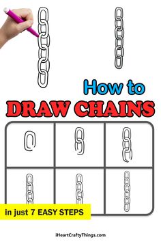 how to draw chains for kids in just 7 easy steps with pictures and instructions on the page