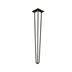 a tall metal pole with two black poles on it's sides and one is standing up