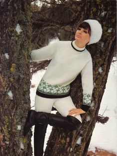 Norwegian Woods • 1960s Pullover Sweater Pattern • Vintage Fair Isle Intarsia Pullover Ski Skiing Kn Pullover Sweaters Pattern, Vintage Fair Isle, Cardigan Sweater Pattern, Fair Isle Pullover, Decades Of Fashion, Poncho Knitting Patterns, Ski Sweater, Pullover Outfit, Ski Fashion