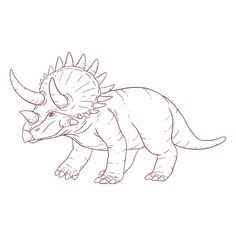 a drawing of a triloon dinosaur with long horns and spikes on it's head