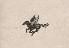 a drawing of a horse with wings on it's back