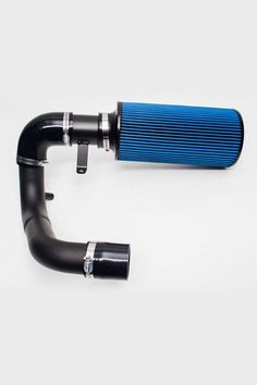 an image of a blue air intake pipe on a white background with space for text