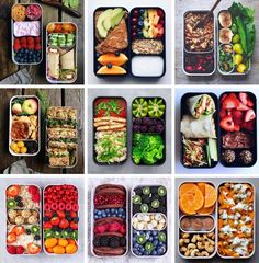 many different types of food in plastic containers