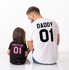 Daddy daddy's girl father daughter matching shirts Daddy Matching T Shirts, Father And Baby, Father And Daughter, Daughters Shirt, Bachelorette Party Games, Dad Daughter, Baby T Shirts, Father Daughter, A Father