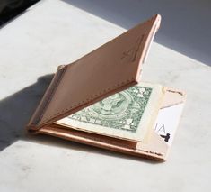 Money clip wallet - Veg Tan New Rochelle, Leather Coasters, Handmade Leather Wallet, Clip Wallet, Money Clip Wallet, Slim Wallet, Fold Wallet, Leather Key, Handcrafted Leather