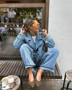 cc: tinvcb Thrift Aesthetic, New Style Outfits, Haute Couture Shoes, Cozy Wear, Winter Ootd, Effortless Outfit, Denim Outfits, Denim On Denim