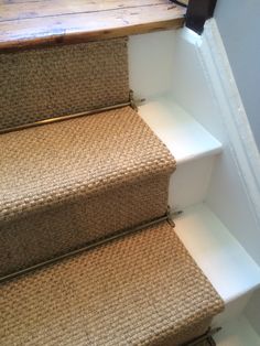 the carpeted stairs are clean and ready for us to use