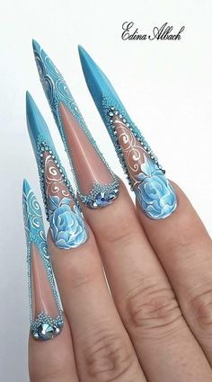 Edge Ideas, Crazy Nail Designs, Crazy Nail Art, Funky Nail Art, Edge Nails, Fantasy Nails, Claw Nails