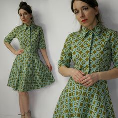 60s Swedish Psychedelic cotton Dress MMT (Malmö Mekaniska Tricotfabrik) made in Sweden Marimekko Style Katja of Sweden style Size on the label: check the label, vintage Swedish size - please check the measurements to make sure it will fit you. Model in the photos is size 8UK/4US; 164 cm/5'5'' Measurements, flat / approximate measurements: Overall length: 94 cm (37.00'') Armpit to armpit: 46 cm (18.11'') The length of the sleeve (measured from armpit): 24 cm (9.44'') Waist: 36 cm x2 (14.17'' 2 ) Sweden Style, Sweden Fashion, Cotton Dress, Cotton Dresses, Unique Vintage, The Label, Sweden, Overalls, Dress Outfits