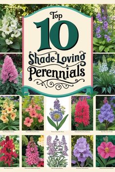 the top 10 shade loving perennials for garden plants and flowers, with pictures of them