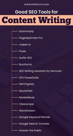 Top SEO Tools for Content Writing Personal Marketing Plan, Best Seo Tools, Marketing Copywriting, Write Better, Seo Writing, Online Writing Jobs, Keyword Planner, Thumbnail Design, Learning Websites