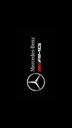 the mercedes logo is shown on a black background with red and white letters that read efa