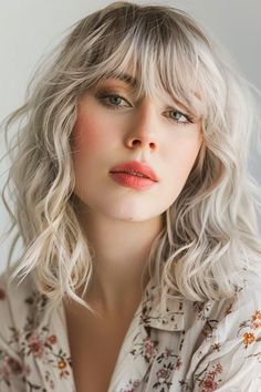 35 Stunning Medium-Length Hairstyles with Bangs - The Hairstyle Edit Hairstyle With Bangs, Medium Length Hairstyle, Blonde Style, Braid Videos, Hair Pics, Haircut 2024, Haircuts For Medium Length Hair