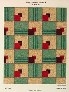 an image of a quilt pattern with squares and rectangles in red, green, yellow and blue