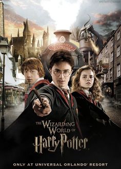 the wizarding world of harry potter poster with hermi and hermi on it