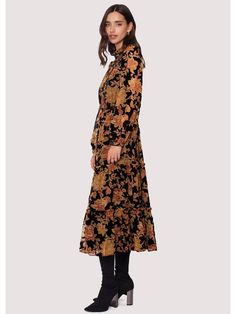 Be the belle of the fall in our Cabin Hideaway Maxi Dress! With its beautiful floral print and long sleeves, this dress is the perfect choice for any autumn occasion. Stay stylish and comfortable in this must-have dress - it's a no-brainer! Made in the USA Classic Fall Dresses, Fall Dress, The Cabin, Burn Out, Mens Fall, Pant Shirt, Sweater Skirt, Black Maxi Dress, Fall Dresses