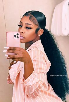 Ponytail Hairstyles For Black Women, Slick Ponytail, Weave Ponytail, Cute Ponytails