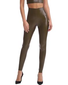 Modern Fitted Leggings For Fall, Fitted Modern Leggings For Fall, Sleek Solid Leather Leggings, Sleek Polyurethane Leggings For Fall, Sleek Polyurethane Leggings, Sleek Faux Leather Full-length Leggings, High Stretch Leather Leggings For Fall, Sleek Full-length Faux Leather Leggings, Faux Leather Tight Full-length Leggings