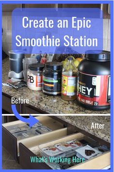 the before and after photos of an epic smoothie station