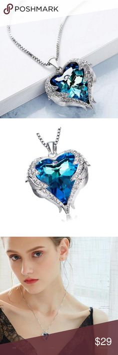 I just added this listing on Poshmark: Angel Wings Crystal Heart Pendant Necklace Blue. #shopmycloset #poshmark #fashion #shopping #style #forsale #Jewelry Blue Heart Pendant Jewelry For Mother's Day, Blue Heart-shaped Jewelry For Mother's Day, Blue Jewelry For Valentine's Day Party, Blue Heart Pendant Jewelry For Party, Blue Heart Necklaces For Party, Blue Heart Necklace For Gift, Elegant Blue Heart Necklace For Valentine's Day, Elegant Blue Heart Necklace For Mother's Day, Blue Heart Pendant Necklace For Mother's Day