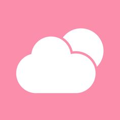 two white clouds on a pink background