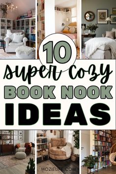 the top ten super cozy book nook ideas for small rooms and living room areas