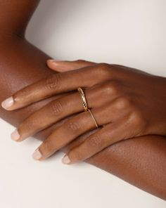 Why We Love It: One of our favorite stacking pieces—works with anything and everything! 14k Gold Diamond Cut Stackable Open Band Rings, Stackable Recycled Gold Midi Rings For Anniversary, Timeless 14k Gold Stackable Rings With Open Band, 14k Gold Rings With Si Clarity, Timeless 14k Gold Stackable Open Band Rings, Recycled Gold Stackable Round Band Jewelry, Stackable Jewelry With Recycled Gold Round Band, Heirloom Style Stackable Round Band Jewelry, Heirloom Stackable Round Band Jewelry