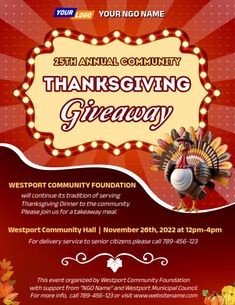 the thanksgiving giveaway flyer for westport community