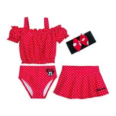 Minnie Mouse Swimsuit, Disney Princess Backpack, Princess Backpack, Kid Outfits, Chicken Gravy, Swim Suits, Polka Dot Design, Swimsuit Set, Dot Design