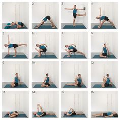 a series of photos showing how to do a yoga pose