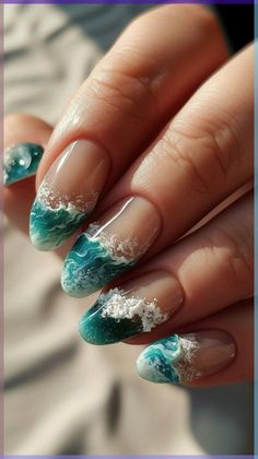 Visit BookOnBoard.com to find cute beach nails designs, simple beach vacation nails- ocean, sea, coral, hawaii, acrylic, long, waves, trendy beach nails inspo, short, square, shell, almond, french tip, gel, orange, yellow, blue, pastel, cute summer beach nails, beach nail art, #beachnailideas vacation nail inspo, simple summer nails, #beachynails coastal nails, holiday nails for summer, beach inspired nails, elegant nails, seashell nails #beachnails2024 #beachnailcolors #beachvibes #summernails Nails Ocean Design, Aquatic Nail Designs, Waves Nails Design, Aquatic Nail Art, Summer Nails Designs 2024, Sea Shell Nail Designs, Summer Athstetic, Wave Nails Design, Summer Themed Nails