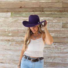 Bailey 4X Purple Fur Blend Cowboy Hat Felt Cowboy Hat, Beaded Hat Bands, Rabbit Colors, Felt Cowboy Hats, Beaded Hat, Angora Rabbit, Feather Hat, Outdoor Hats, The Lightning