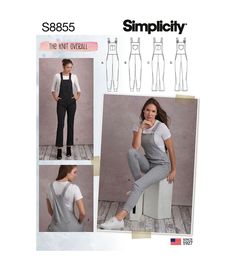 the sewing pattern for misses and overalls