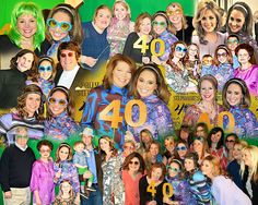 a collage of photos with the number forty four in front of them, including women and children